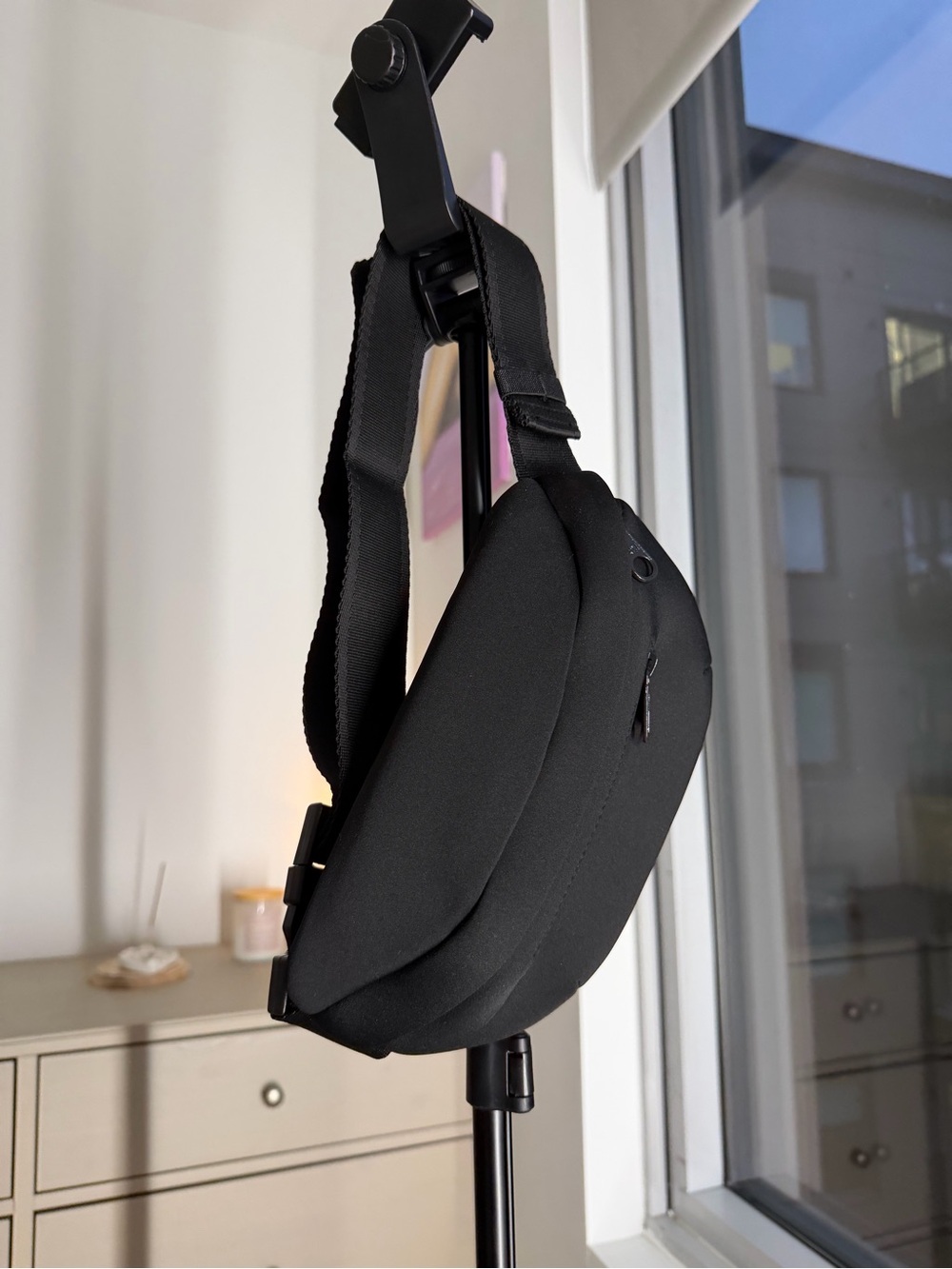 Dagne Dover Black Men's Belt Sling Bag